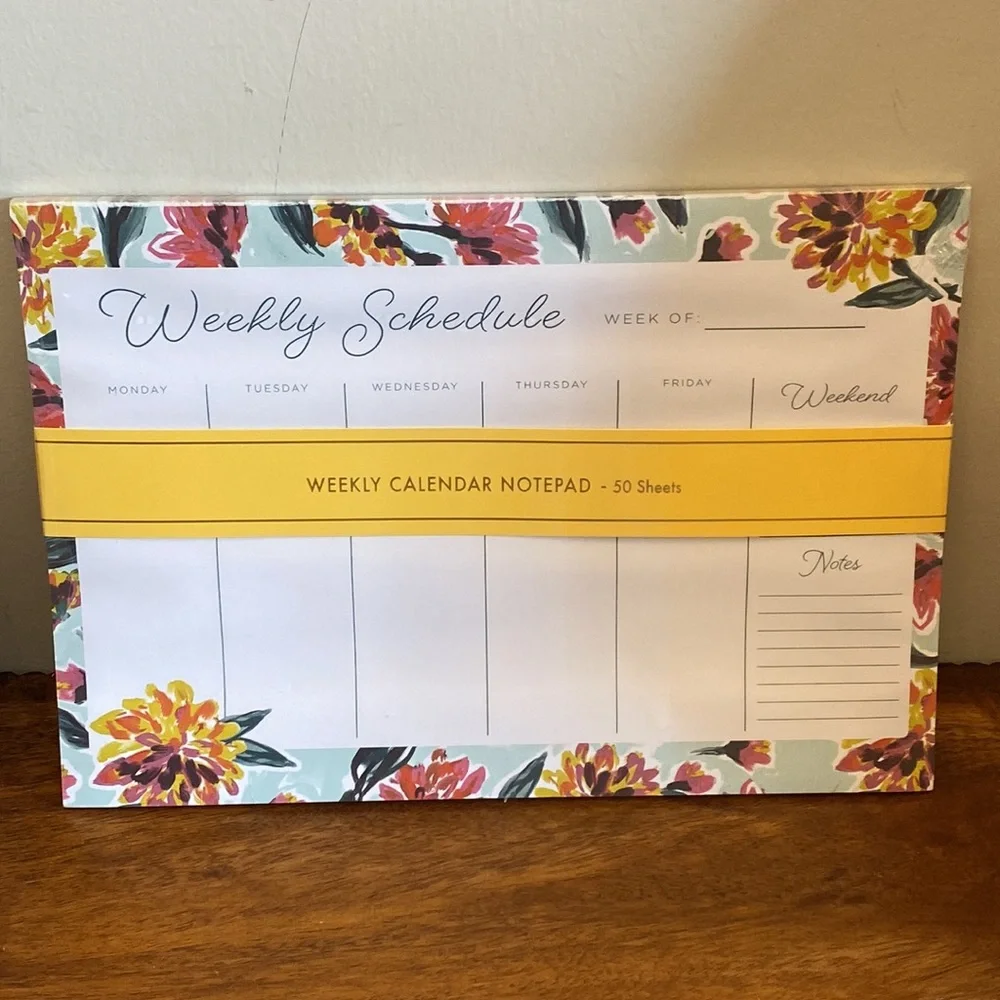 New Kohls Undated Weekly Calendar Planner Notepad 50 Sheets